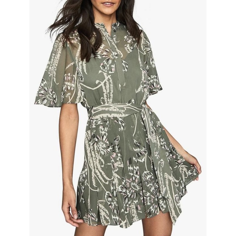 Reiss Green Floral Mini Dress